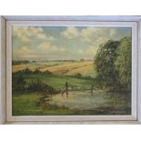 Clive Browne (1901-1991) framed oil on board of a rural scene 46 cm x 36 cm (size including frame)