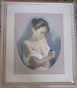 Framed limited edition print by National Fine Arts 'Portrait of Carla' by Domingo 205/850 63 cm x 74