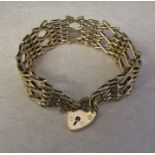 9ct gold gate bracelet and locket weight 24.3 g
