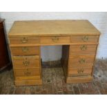 Victorian twin pedestal pine desk