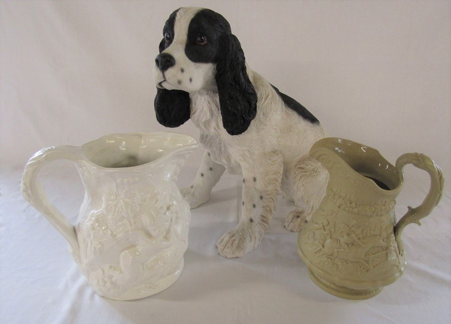 Large Leonardo collection spaniel dog H 35 cm, reproduction Minton 18th century Staffordshire