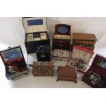 Various jewellery boxes some containing costume jewellery