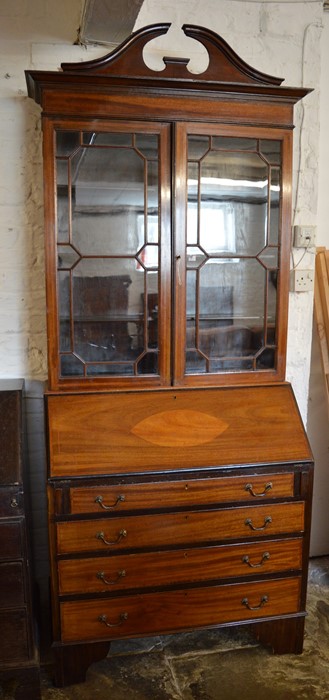 Edwardian bureau bookcase H 224 cm L 92 cm