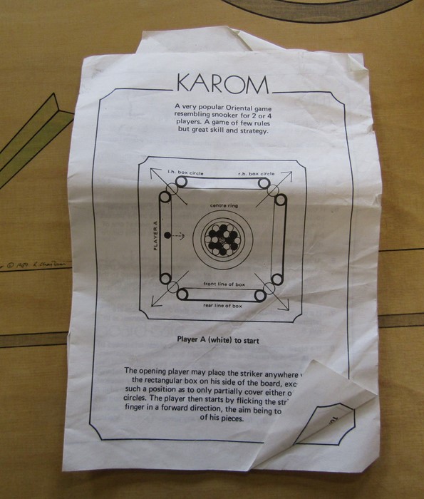 Oriental board game - Karom complete with instructions and balls 81 cm x 81 cm - Bild 2 aus 3