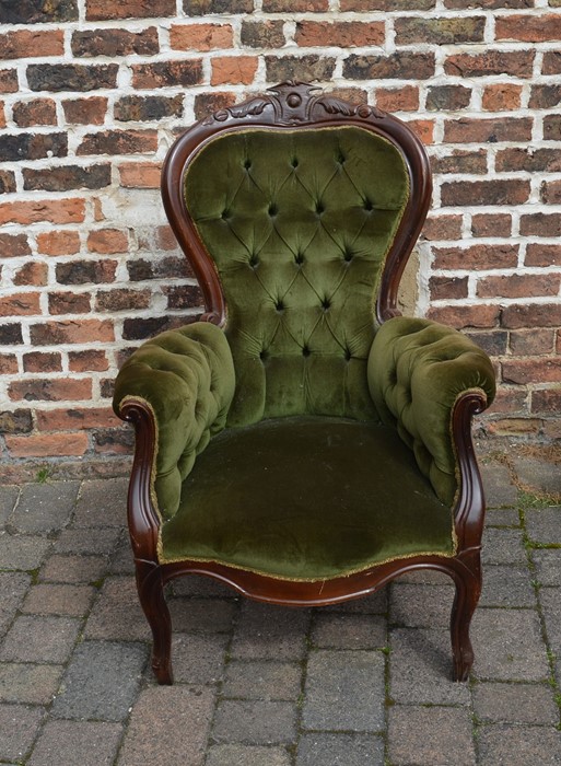 Reproduction Victorian button back chair