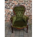 Reproduction Victorian button back chair