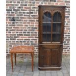 Oak corner cupboard & an Italian occasional table