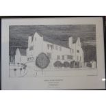 Charles Rennie Mackintosh (1868-1928) framed print of a pen and ink drawing of The Hill House