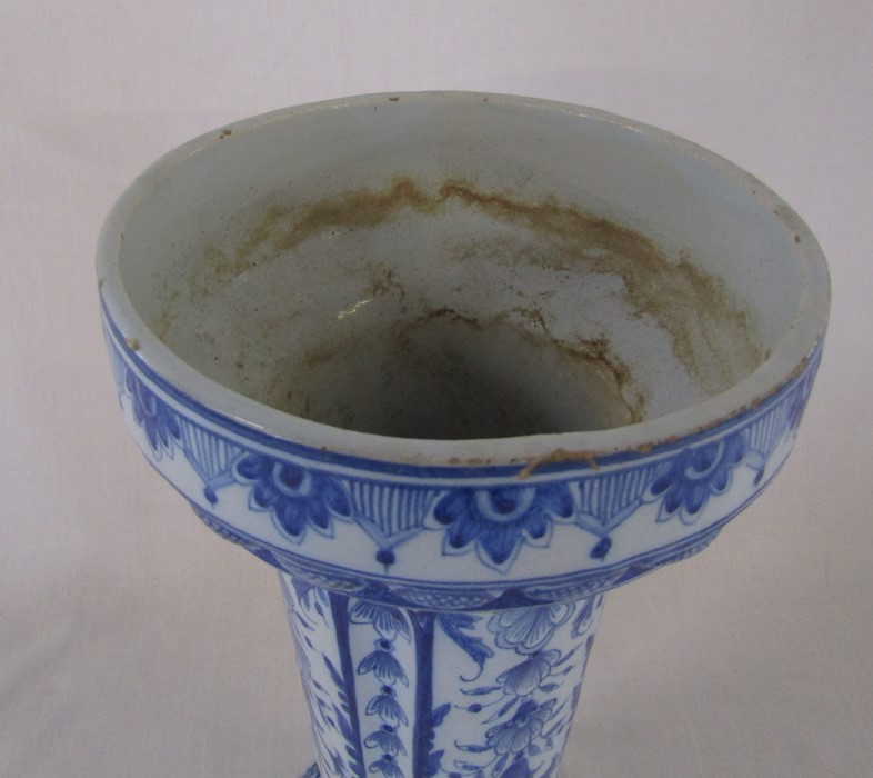 18th/19th century delft vase H 28 cm (some chipping) - Image 2 of 6