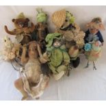 10 named Daria Sikora OOAK handmade animals inc Marianne - teddy bear, Pauline - cat, Danielle -