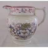 Large Sunderland lustre jug with 'Success to the farmer' dated 1832 H 18 cm