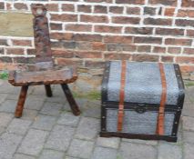 Wool spinning chair & a small storage chest