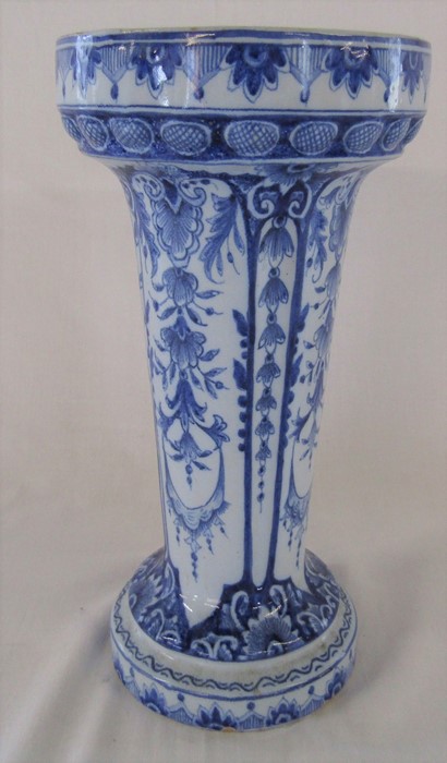 18th/19th century delft vase H 28 cm (some chipping) - Image 5 of 6