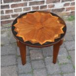 Small circular inlaid coffee table D 59 cm