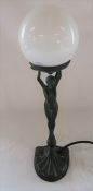 Art Deco bronze figural lamp (needs re-wiring) H 43 cm