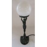 Art Deco bronze figural lamp (needs re-wiring) H 43 cm