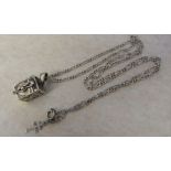 Spanish silver necklace and memorial / keepsake locket weight 9.7 g / 0.31 ozt (marked 925)
