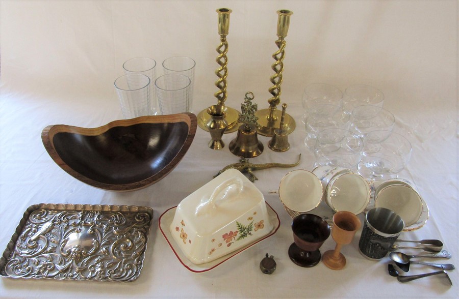 Various ceramics and glassware inc Duchess tea cups and saucers and Royal Winton, silver plate,