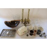Various ceramics and glassware inc Duchess tea cups and saucers and Royal Winton, silver plate,