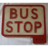 Cast metal Bus Stop sign 30 cm x 27 cm