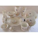 Selection of Aynsley 'cottage garden' pattern ceramics (tallest vase H 23 cm )