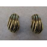 Pair of 18ct gold clip on earrings weight 5.7 g H 17 mm