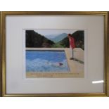 David Hockney (b.1939) framed lithographic poster print The Metropolitan Museum of Art 1988 56 cm