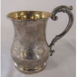 Victorian silver tankard with moulded handle Birmingham 1853 H 11 cm weight 4.59 oz