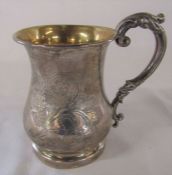 Victorian silver tankard with moulded handle Birmingham 1853 H 11 cm weight 4.59 oz