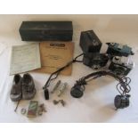 Various cameras inc Kodak brownie, Empire Junior, Coronet and Lina, J Hudson & Co whistle 1907,