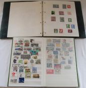 2 stamp albums containing West German stamps 1951-1990 and unified German stamps 1990-2005