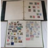 2 stamp albums containing West German stamps 1951-1990 and unified German stamps 1990-2005