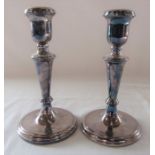 Pair of silver candlesticks 'Arcadia world cruise 1999' Sheffield 1998 (weighted base) H 18 cm