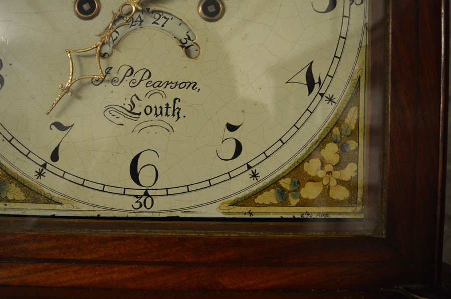 Early Victorian 8 day longcase clock maker John Pearson Louth in a mixed wood case with painted dial - Bild 8 aus 8