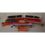 3 boxed Jouef locomotives, 2 carriages & a wagon
