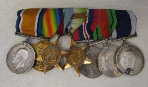 Set of WWI medals awarded to J.76178 A Horrocks -1914-18 medal & Great War medal together with