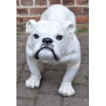 Large ceramic bulldog (repair to two legs) & a classical statue
