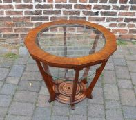 Art Deco style glass topped coffee table