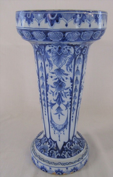 18th/19th century delft vase H 28 cm (some chipping) - Image 3 of 6