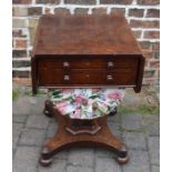 Victorian Pembroke style mahogany sewing table (one leaf support broken)
