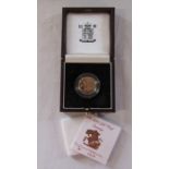 Royal Mint 1990 gold proof sovereign no 3619