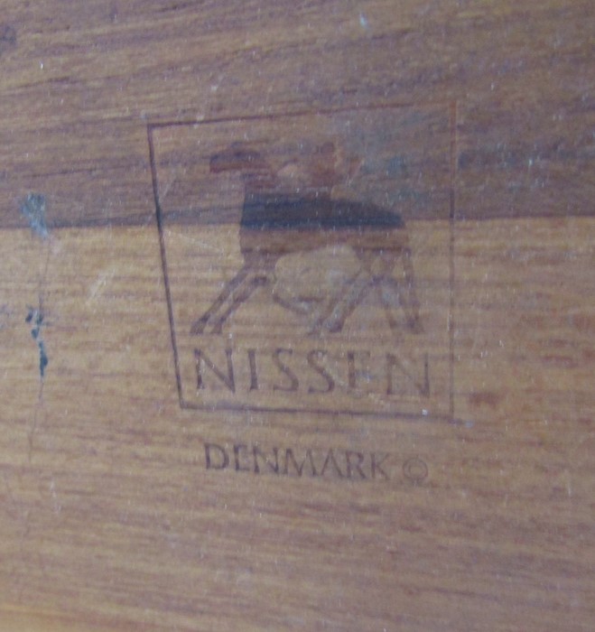 3 pieces of 1960s Danish teak inc Nissen - salmon board L 68.5 cm, ice bucket & wine cooler H 49 cm - Image 2 of 2