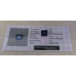 5.45 ct blue sapphire stone with certificate (indication of heating) 8.40 x 8.40 x 6.00 mm