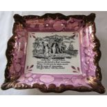 Large Sunderland lustre plaque with sailors farewell and verse, impressed with Dixon Phillips & Co