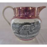 Large Sunderland lustre jug with View of the Iron Bridge H 18.5 cm