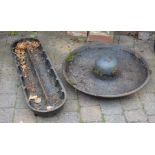 2 cast iron pig troughs