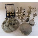 Various silver plate inc Indian drinking / cocktail set