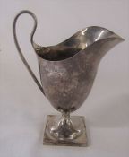 Silver helmet shaped cream jug with square base Sheffield 1923 H 13.5 cm weight 3.57 ozt