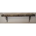 Mahogany Chippendale style bracket shelf with fretwork gallery (repaired)  L 92 cm