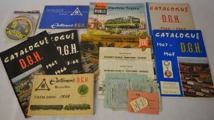 Hornby Dublo, DGH & Jouef catalogues from 1950's to 1970's, instruction leaflets, DVD magazines etc